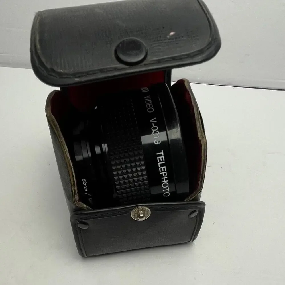 Ambico Video V-0313 Telephoto 2.0X Hi-Resolution Lens Japan 52mm 49mm Case